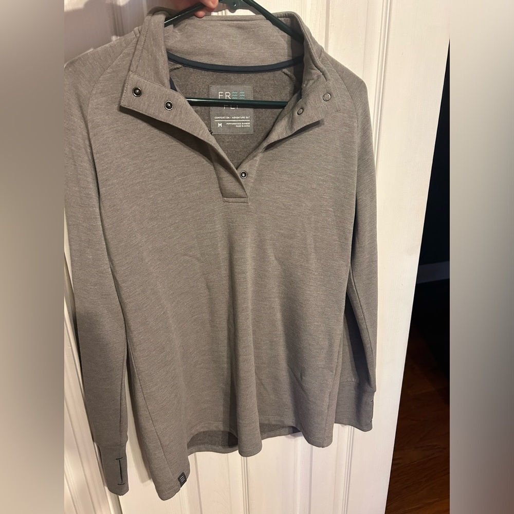 Free Fly Bamboo long sleeve, button quarter top, new without tags
